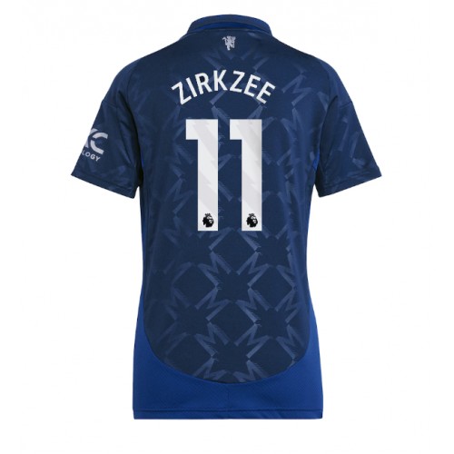 Fotballdrakt Dame Manchester United Joshua Zirkzee #11 Bortedrakt 2024-25 Kortermet